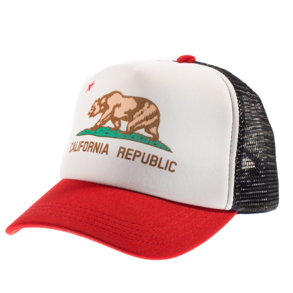 California Republic Kids Trucker Hat Cap Mesh Summer Vacation M 2-5 Years USA